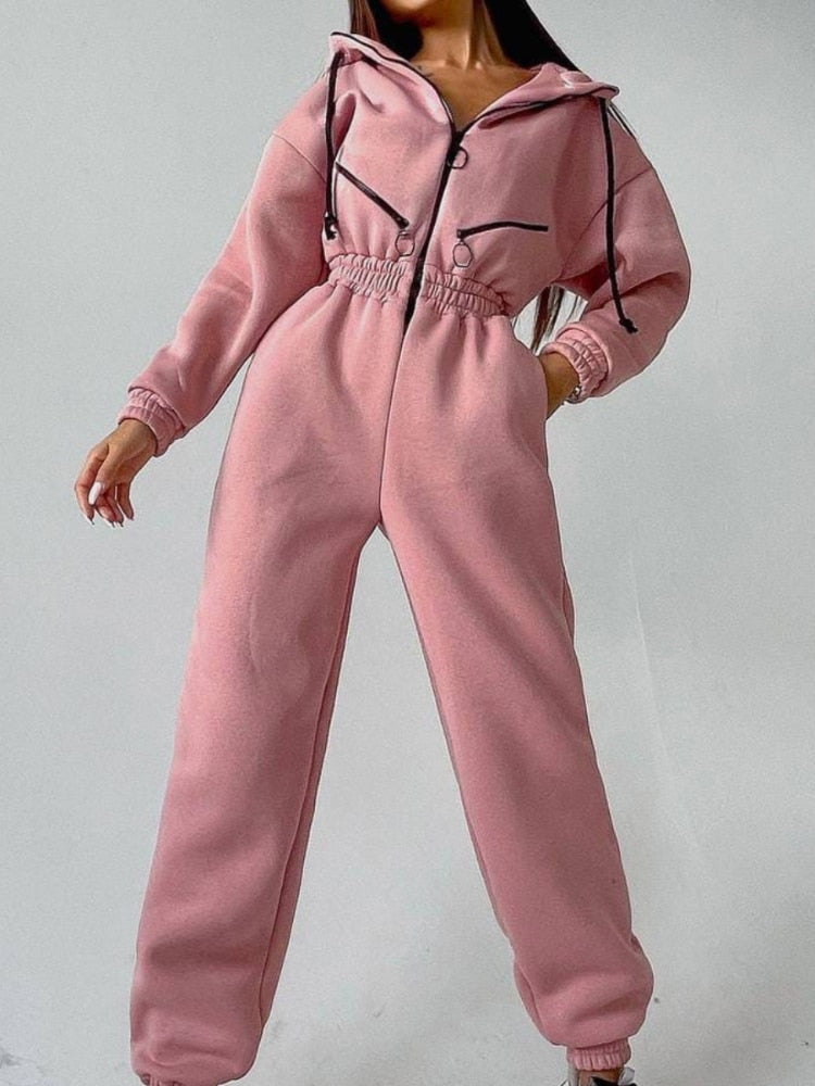 Lotte Hausanzug | Modischer Onesie mit Kapuze Sweatanzug für Frauen