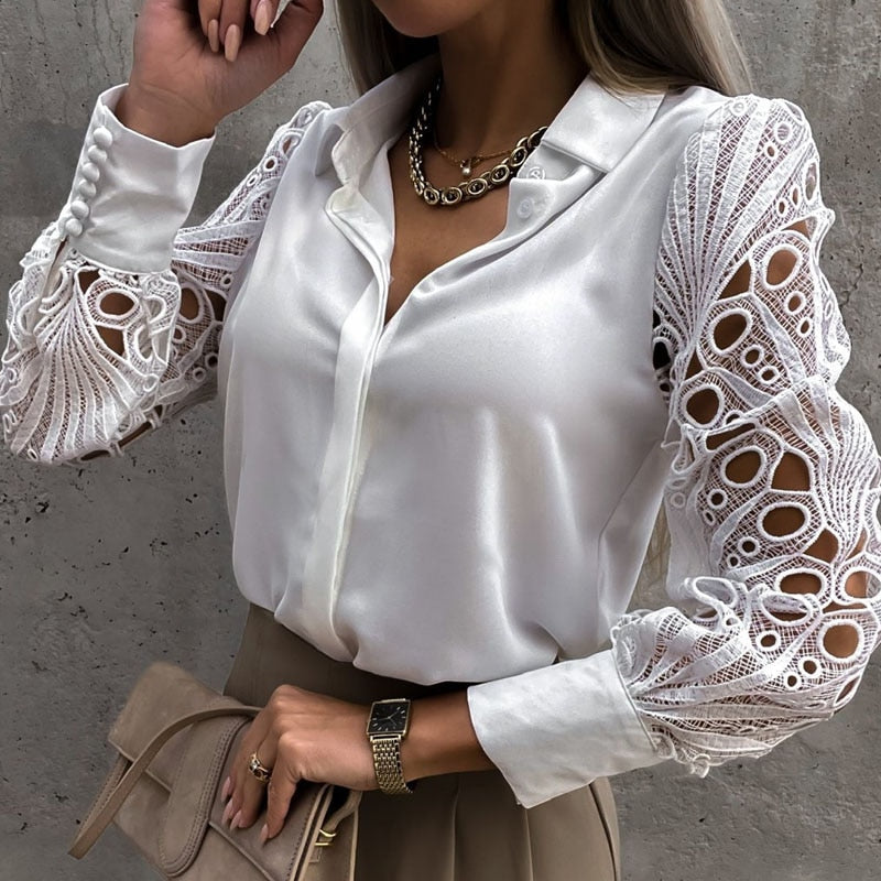 Toscana Vintage Bluse | Luxuriös Damenshirt mit Mesh-Design