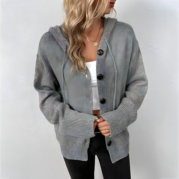 Gina Strickjacke | Elegante bequeme Strickjacke mit Kapuze