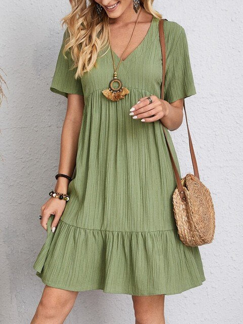 Loscana Florales Kleid | Mini Boho Sommerkleid für Damen