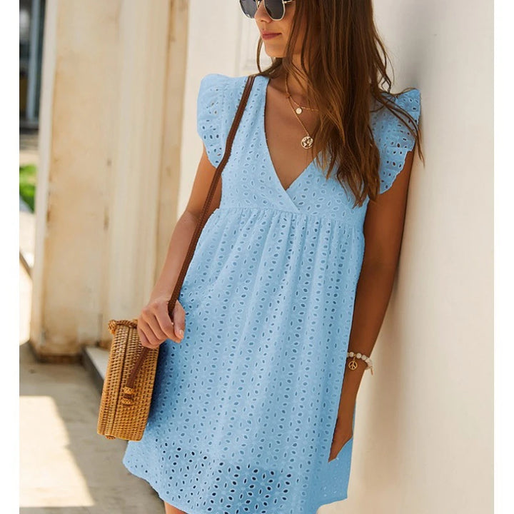 Loscana Kleid | Damen-Spitzenkleid mit Rüschen
