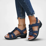 Flory Plateau Sandalen | Orthopädische Sandalen mit Blumenmuster für Damen