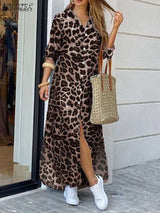 Mila Maxi Kleid | Leopard Print Partykleid für Frauen