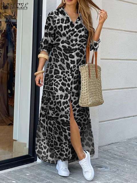 Mila Maxi Kleid | Leopard Print Partykleid für Frauen