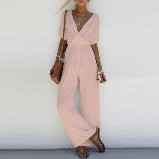 Chloe Jumpsuit | Eleganter Damen Jumpsuit mit V-Ausschnitt