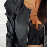 Zahra Jacket | Elegante kurze Jacke in Lederoptik für Frauen