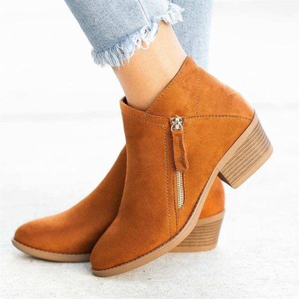 Clargo Stiefeletten | Damenstiefelette mit Reißverschluss und hochwertigem Fußbett