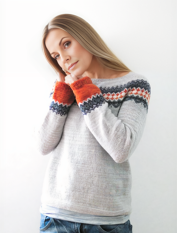 Belinda Pullover | Bequemer Gestrickter Pullover mit Druck