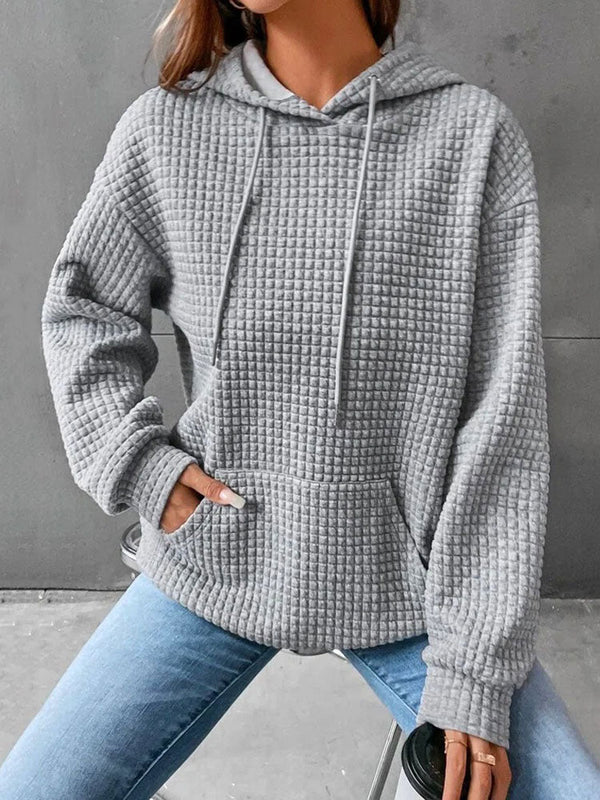 Mira Pullover | Grau gemusterter Hoodie mit Kapuze