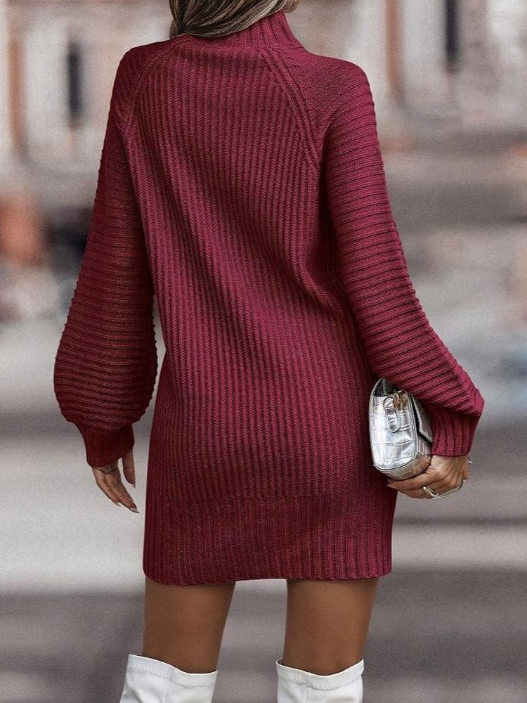 Lotte Sweater Dress | Elegantes weiches Rollkragenkleid mit weiten Ärmeln
