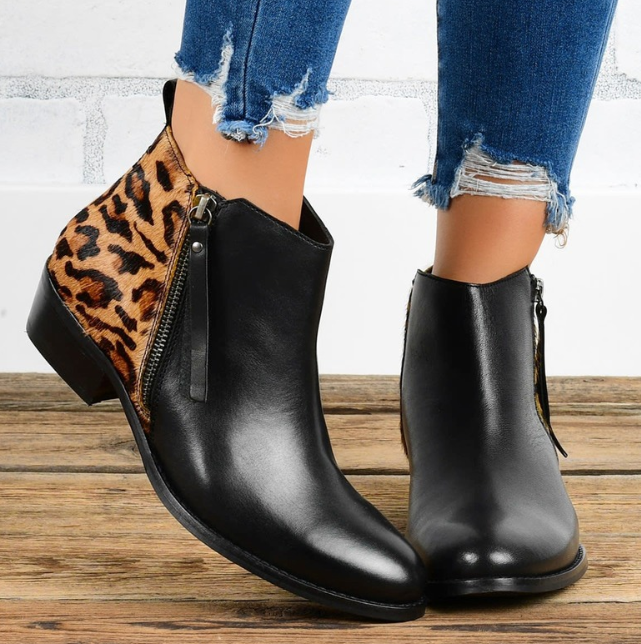 Loscana Leopard Stiefel | Elegante und bequeme Damenstiefel mit Absätzen und Reißverschluss