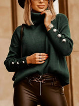 Lena Pullover | Eleganter trendiger Pullover mit hohem Kragen