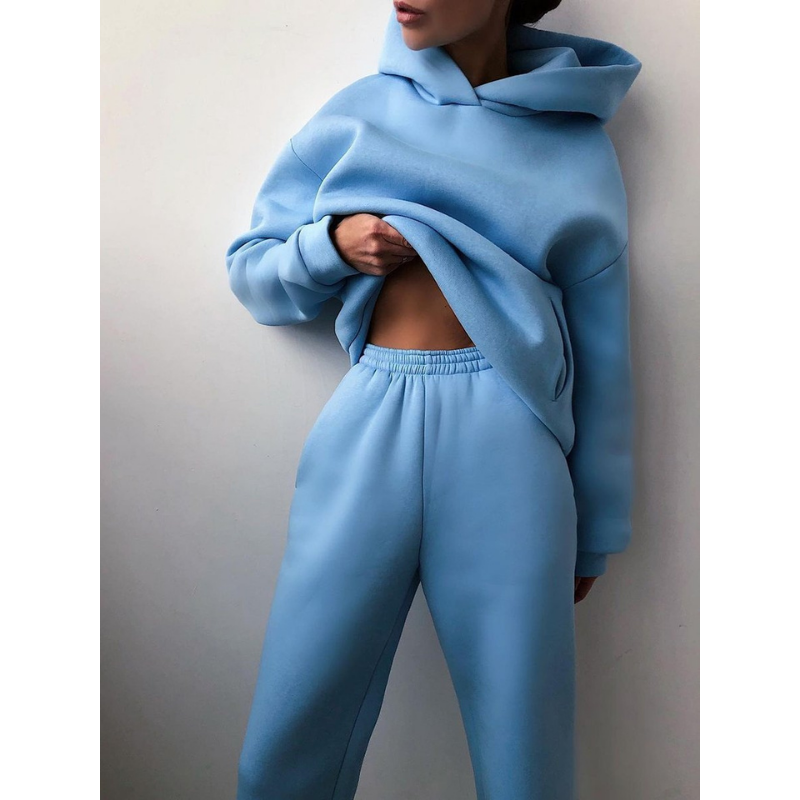 NAA-KD Casual Trainingsanzug | Oversized Damen-Kapuzenpulli mit weiter Jogginghose