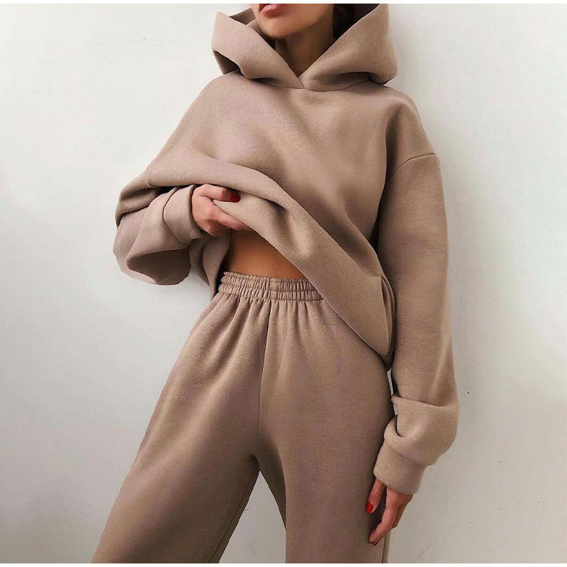 NAA-KD Casual Trainingsanzug | Oversized Damen-Kapuzenpulli mit weiter Jogginghose