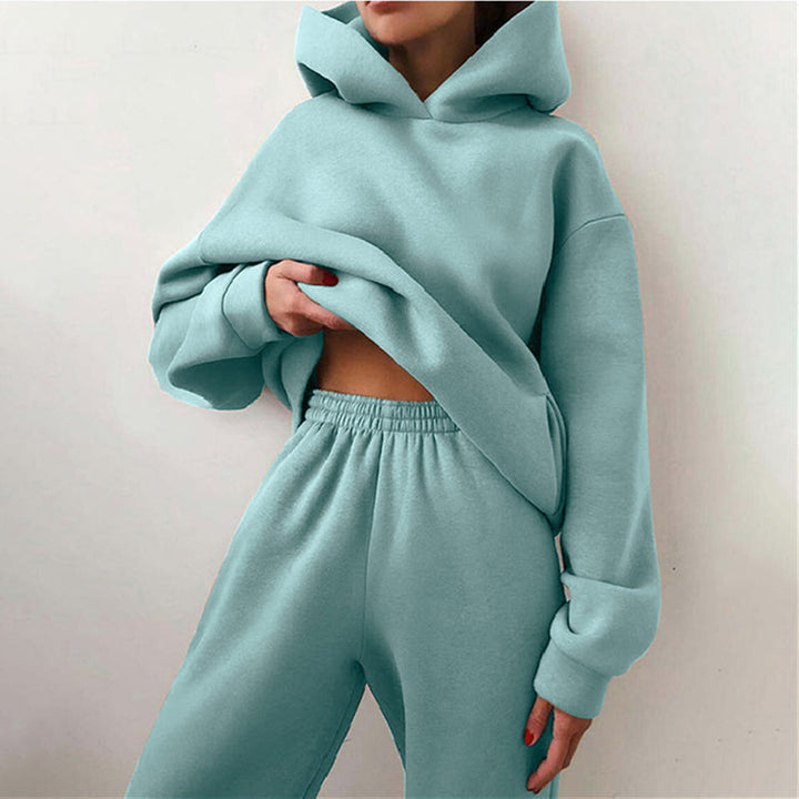 NAA-KD Casual Trainingsanzug | Oversized Damen-Kapuzenpulli mit weiter Jogginghose