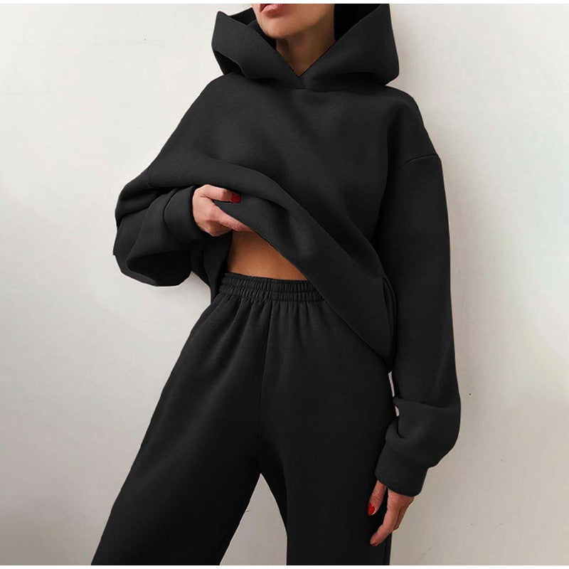 NAA-KD Casual Trainingsanzug | Oversized Damen-Kapuzenpulli mit weiter Jogginghose