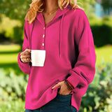 Weber Pulli | Damen Pullover mit Kapuze und Knöpfen